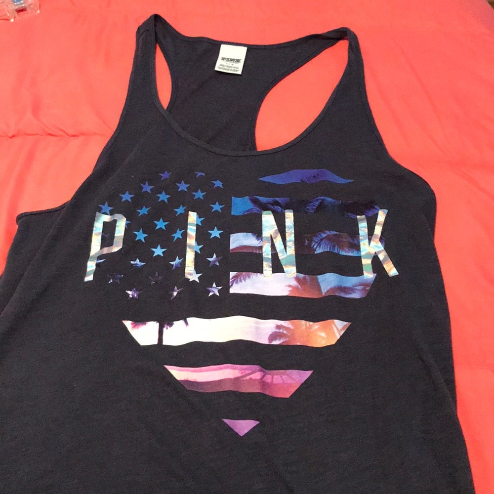 PINK razor back tank top